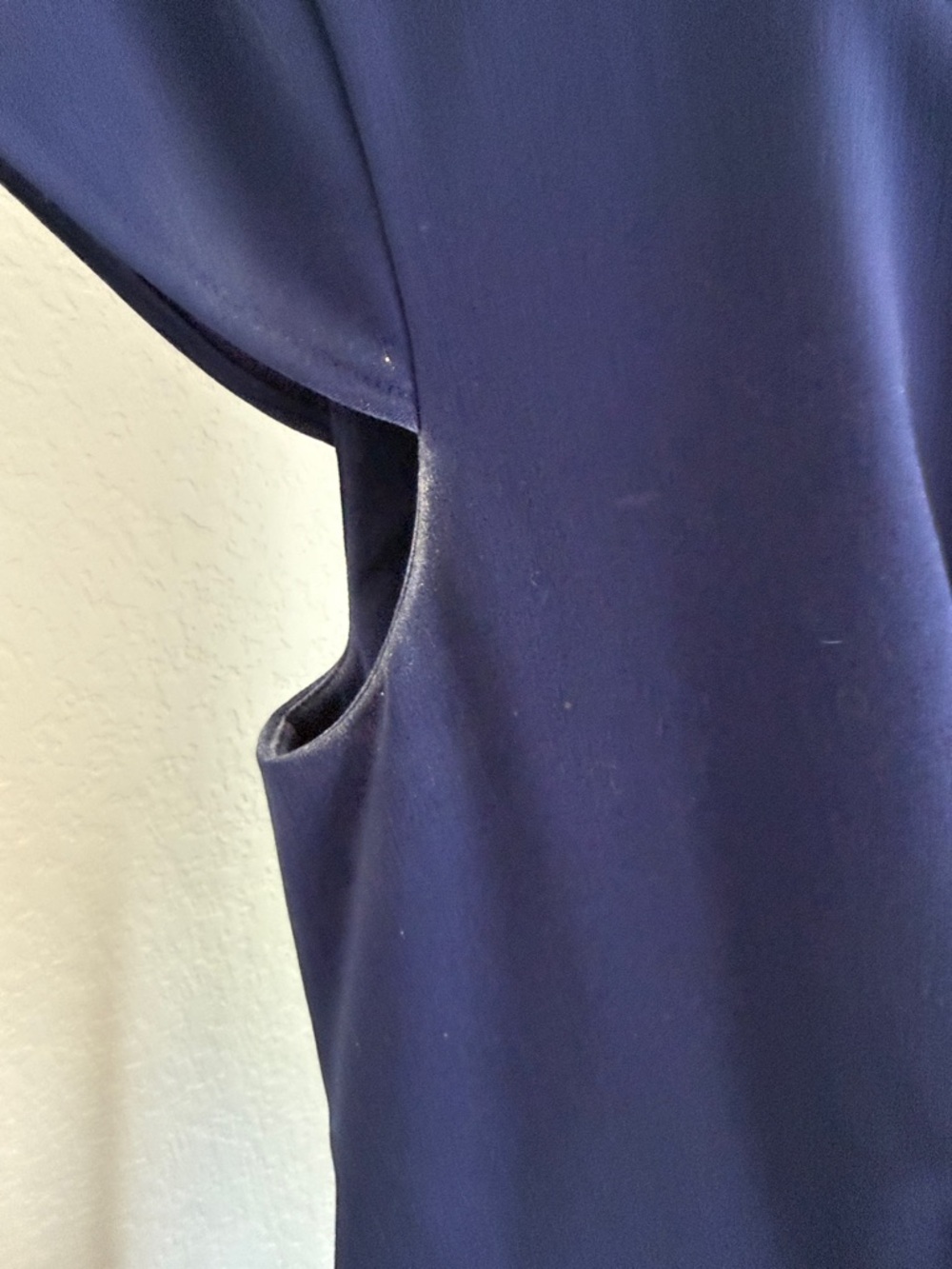 Calvin Klein Royal Blue Cap-Sleeve Draped Fit-and-Flare Dress - Picture 4 of 5